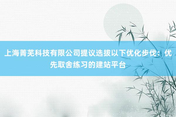 上海菁芜科技有限公司提议选拔以下优化步伐:优先取舍练习的建站平台