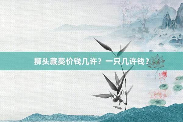 狮头藏獒价钱几许？一只几许钱？